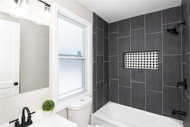 4370 Dayton Liberty Rd, Dayton, OH 45417 - bathroom with toilet,  shower combination, and vanity