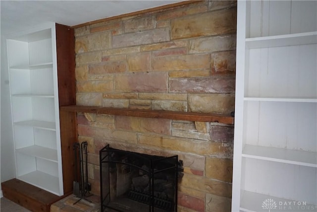 10520 Grand Vista Dr, Dayton, OH 45458 - detailed view of a fireplace and built in shelves