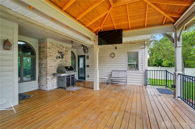 220 Fivepines Ct, Englewood, OH 45315 - wooden terrace with area for grilling