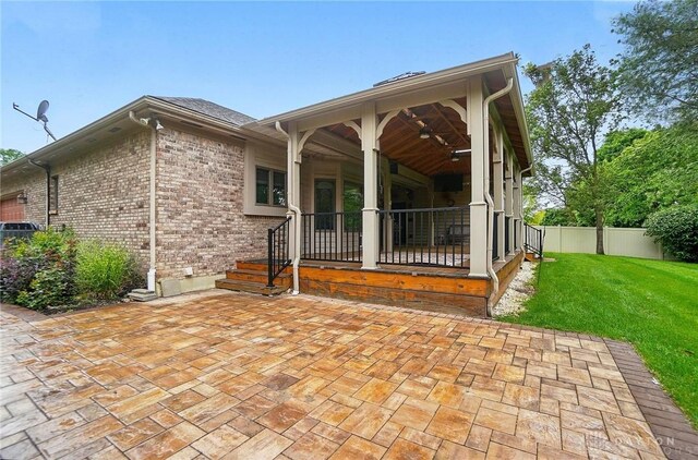 220 Fivepines Ct, Englewood, OH 45315 - view of front of house with brick siding and a patio