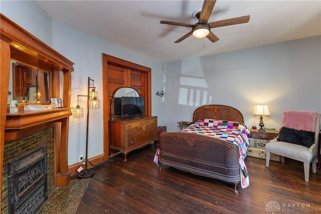25 La Belle St, Dayton, OH 45403 - bedroom featuring hardwood / wood-style flooring and a tiled fireplace