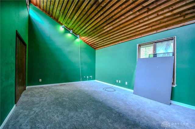 222 Walnut Grove Dr, Centerville, OH 45458 - carpeted spare room featuring vaulted ceiling, baseboards, and wooden ceiling