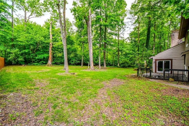 222 Walnut Grove Dr, Centerville, OH 45458 - view of green lawn with a wooden deck