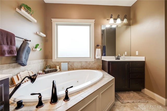 10067 Yearling Run, Dayton, OH 45458 - bathroom with vanity and a whirlpool tub