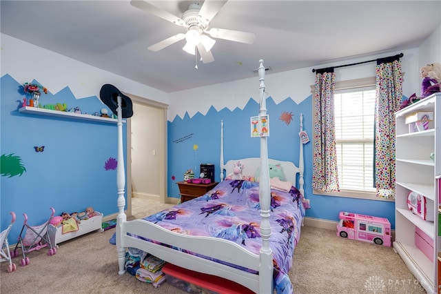 10067 Yearling Run, Dayton, OH 45458 - carpeted bedroom with a ceiling fan and baseboards