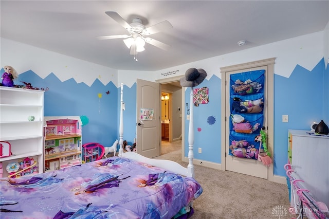 10067 Yearling Run, Dayton, OH 45458 - carpeted bedroom featuring a ceiling fan and baseboards