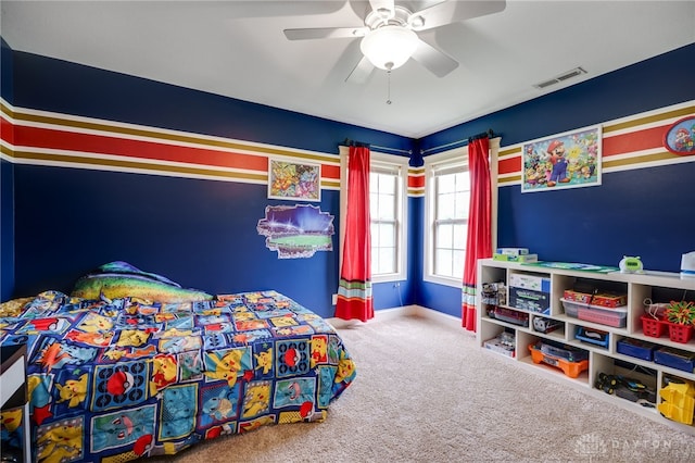 10067 Yearling Run, Dayton, OH 45458 - bedroom featuring carpet, a ceiling fan, and baseboards