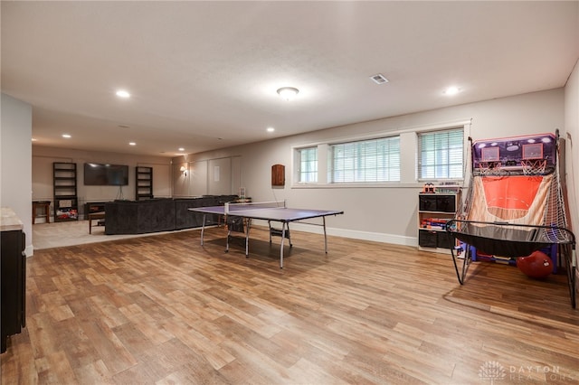 10067 Yearling Run, Dayton, OH 45458 - playroom featuring baseboards, light wood-style floors, and recessed lighting