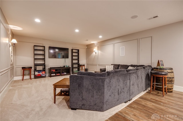 10067 Yearling Run, Dayton, OH 45458 - living area with a decorative wall, recessed lighting, light wood-style flooring, and baseboards