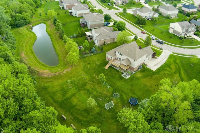 10067 Yearling Run, Dayton, OH 45458 - aerial perspective of suburban area with a nearby body of water