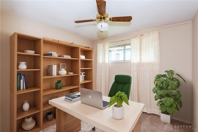 5501 Harshmanville Rd, Dayton, OH 45424 - carpeted office featuring a ceiling fan