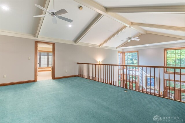 514 Shambord Cir, Kettering, OH 45429 - carpeted spare room with a ceiling fan, baseboards, recessed lighting, and a smoke detector