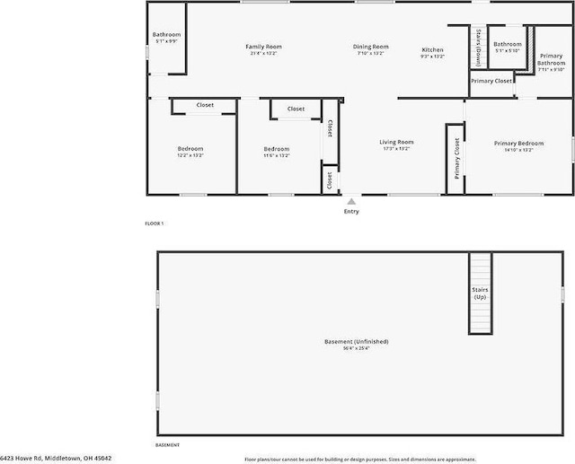 6423 Howe Rd, Middletown, OH 45042 - room layout