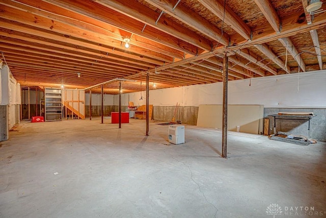 6423 Howe Rd, Middletown, OH 45042 - unfinished below grade area featuring stairs