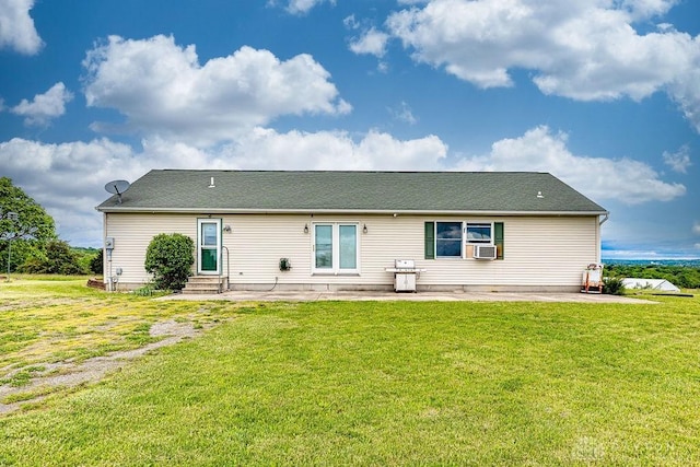6423 Howe Rd, Middletown, OH 45042 - rear view of house featuring a patio area, a lawn, cooling unit, and entry steps