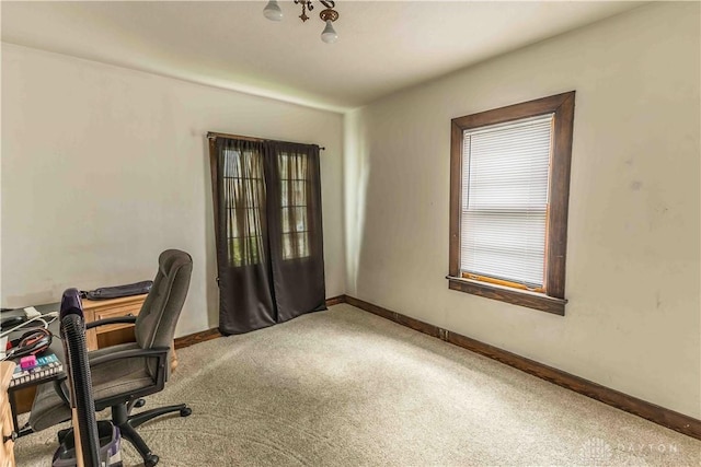 2312 Saint Charles Ave, Dayton, OH 45410 - carpeted home office with baseboards