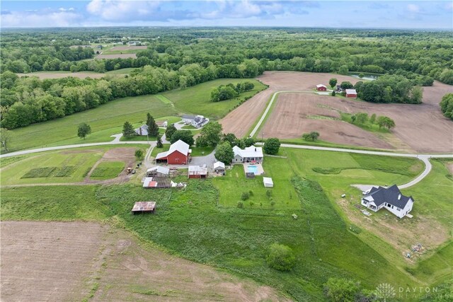 1134 N Webb Rd, Adams Twp, OH 45177 - aerial view of property's location with rural landscape and a heavily wooded area