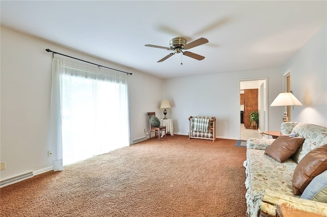 300 Magnolia Ave, Englewood, OH 45322 - carpeted living room with a ceiling fan and baseboards