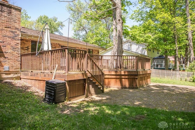316 Honey Jane Dr, Beavercreek, OH 45434 - wooden deck featuring stairway