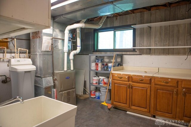 316 Honey Jane Dr, Beavercreek, OH 45434 - below grade area with a sink and a water softener system