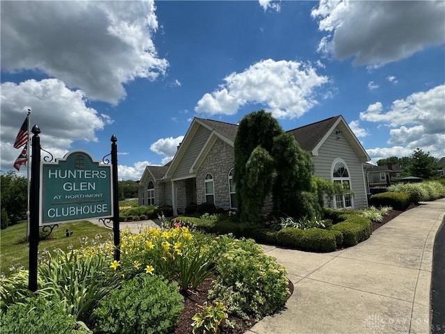 5023 Crescent Ridge Dr, Clayton, OH 45315 - exterior space featuring stone siding