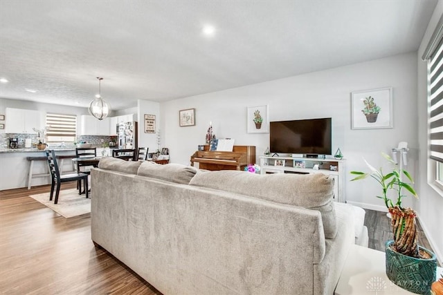 1852 Amelia Way, Dayton, OH 45439 - living area featuring dark wood-type flooring, recessed lighting, and baseboards
