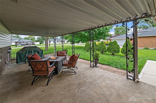 5135 Lamonte Dr, Fairfield, OH 45014 - view of patio featuring a fire pit and grilling area