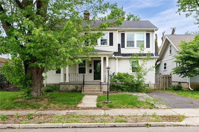 1809 Shroyer Rd, Oakwood, OH 45419 - view of front of property with a porch and a chimney