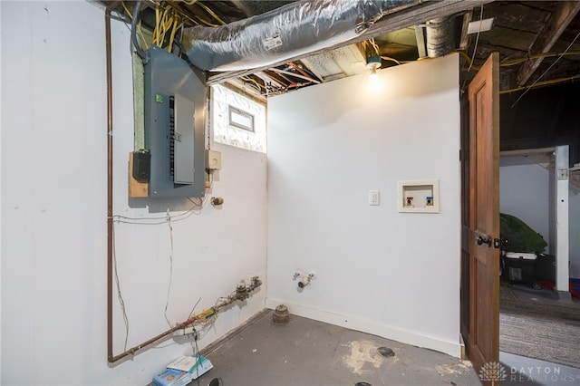 1809 Shroyer Rd, Oakwood, OH 45419 - unfinished below grade area featuring electric panel and baseboards