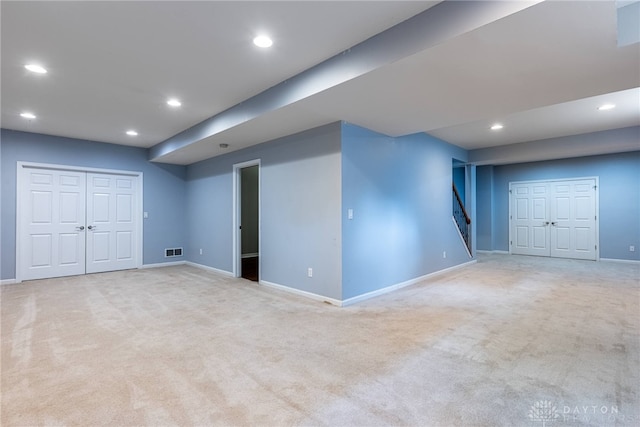 6265 Amberley Ct, Liberty Twp, OH 45044 - finished below grade area with carpet floors, baseboards, and recessed lighting