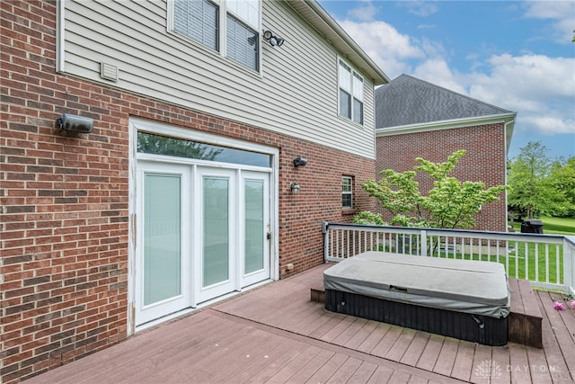 6265 Amberley Ct, Liberty Twp, OH 45044 - wooden deck with a covered hot tub