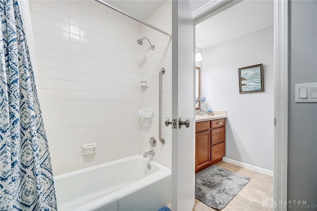 1357 Tattersall Rd Unit 70, Dayton, OH 45459 - bathroom with shower / tub combo, vanity, and tile patterned flooring
