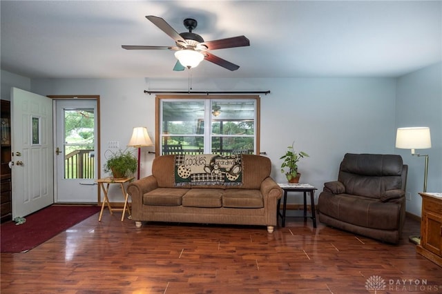 1646 Bell Hollow Rd, Hillsboro, OH 45133 - living room with ceiling fan and wood finished floors