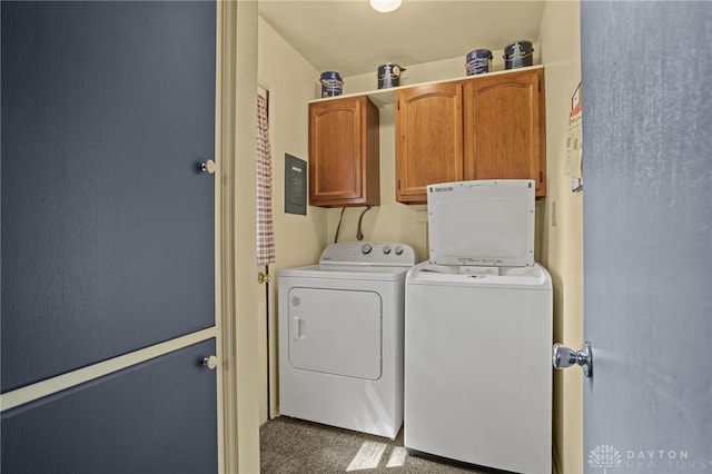 6719 Morrow Dr, Clayton, OH 45415 - laundry area with independent washer and dryer, cabinet space, and electric panel