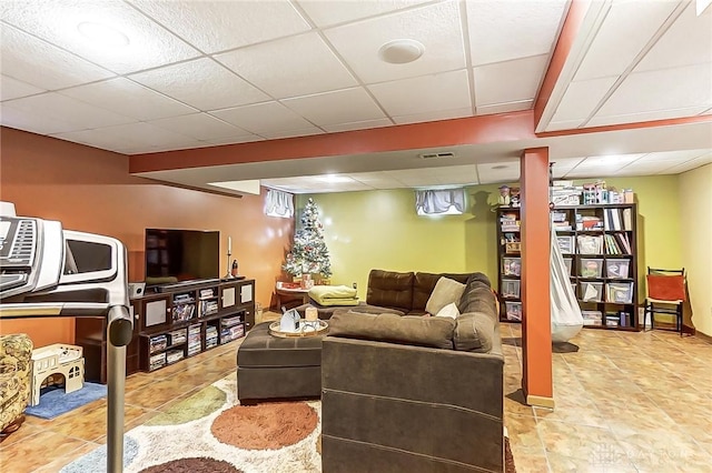 1061 Dapple Ct, Fairborn, OH 45324 - living area with a paneled ceiling and tile patterned flooring