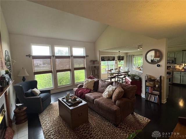 1061 Dapple Ct, Fairborn, OH 45324 - living area with wood finished floors and vaulted ceiling