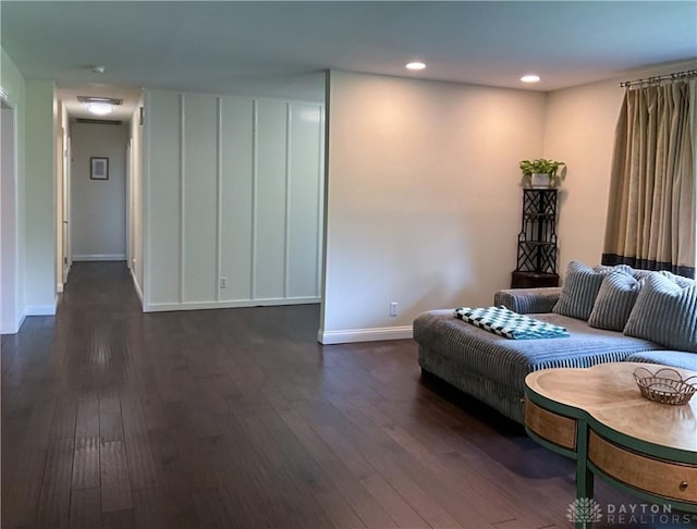 869 Maxwelton, Washington Twp, OH 45459 - living area with dark wood-style floors, baseboards, and recessed lighting