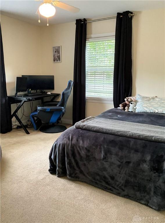 869 Maxwelton, Washington Twp, OH 45459 - bedroom featuring carpet flooring, ceiling fan, and a desk