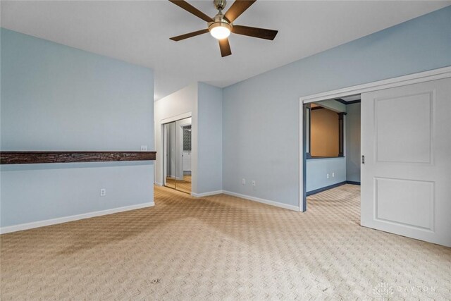 325 Bending Branch Ln, Miamisburg, OH 45342 - spare room featuring light colored carpet, a ceiling fan, and baseboards