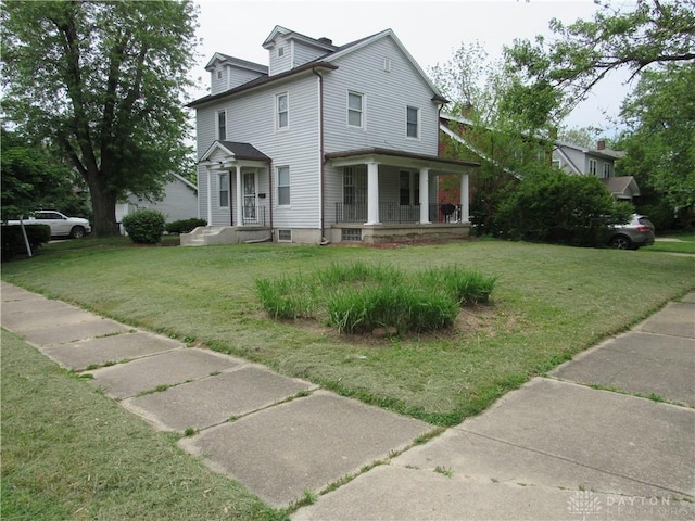 2455 Catalpa Dr, Dayton, OH 45406 - view of front of house featuring a front lawn and covered porch