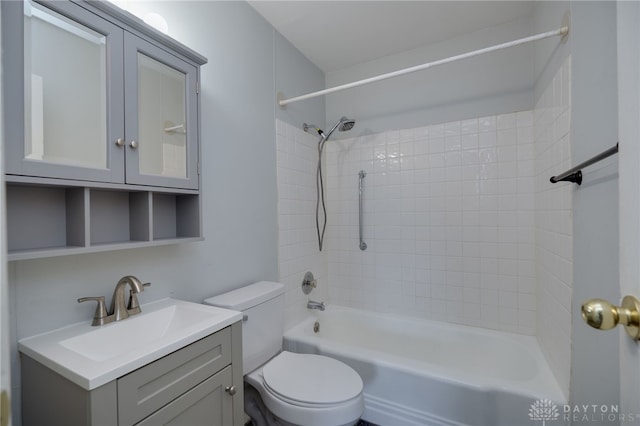 1115 Richard Dr, Xenia, OH 45385 - bathroom with toilet, vanity, and shower / tub combination