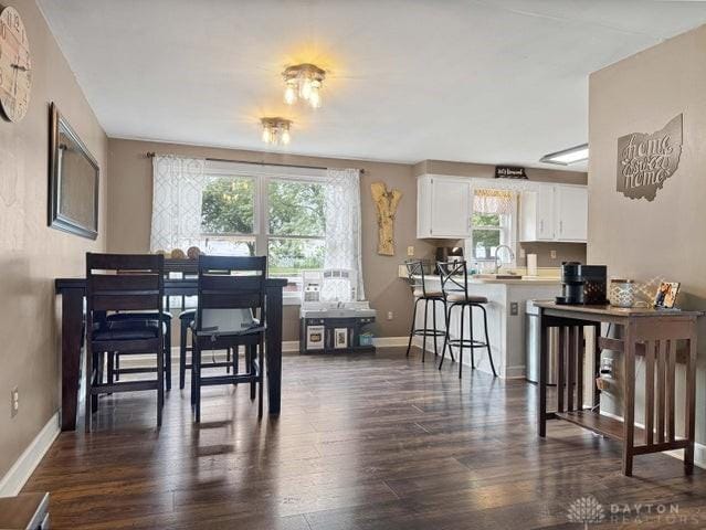 1277 Yocom Rd, Cable, OH 43009 - dining area featuring dark wood finished floors and baseboards