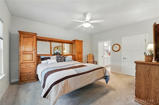 9777 Winding Creek Blvd, Clearcreek Twp, OH 45458 - bedroom with light carpet, baseboards, and ensuite bathroom