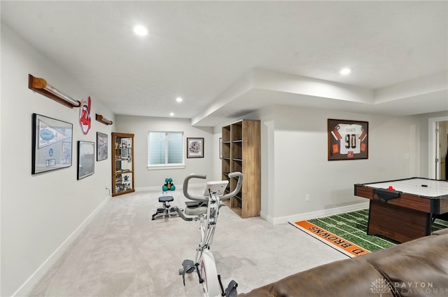 9777 Winding Creek Blvd, Clearcreek Twp, OH 45458 - exercise room with recessed lighting, baseboards, and carpet floors