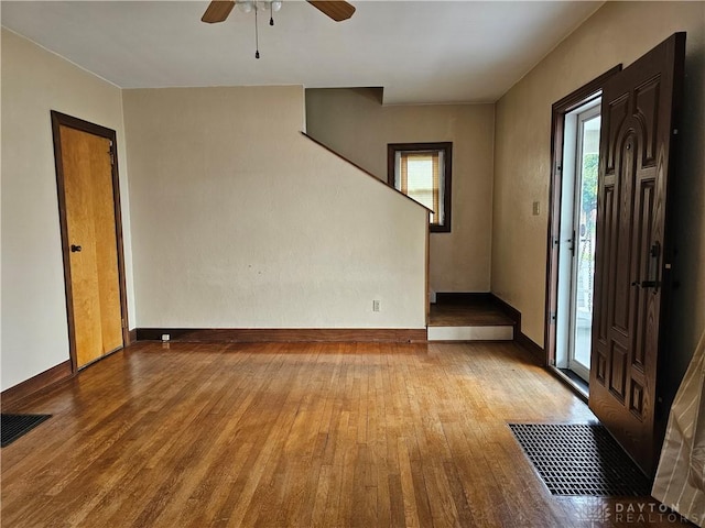 1800 Patterson Rd, Dayton, OH 45420 - entrance foyer featuring hardwood / wood-style floors, healthy amount of natural light, ceiling fan, and baseboards