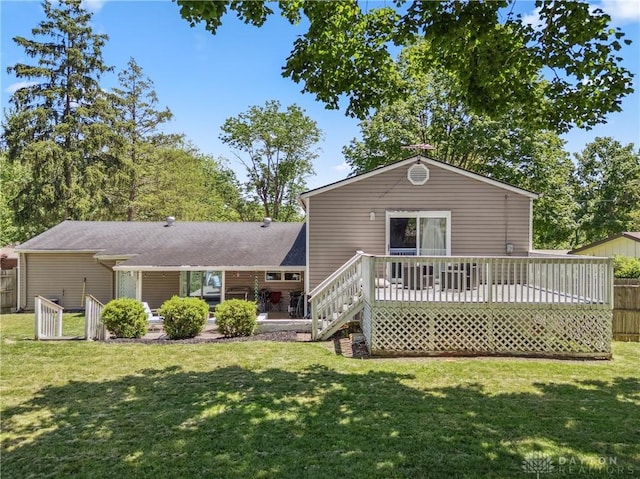 2089 Clearview Dr, Bellbrook, OH 45305 - rear view of house with a wooden deck