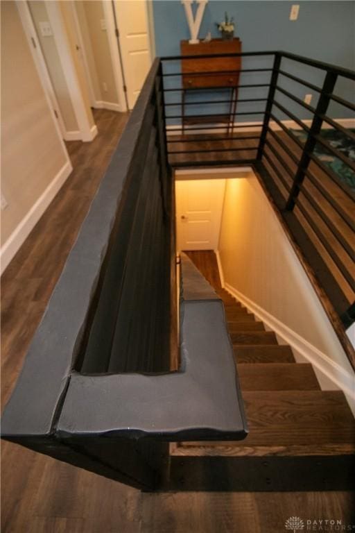 1331 Peregrine Way, Hamilton, OH 45013 - staircase featuring wood finished floors and baseboards