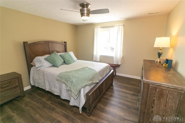 1331 Peregrine Way, Hamilton, OH 45013 - bedroom featuring dark wood-style floors, baseboards, and ceiling fan