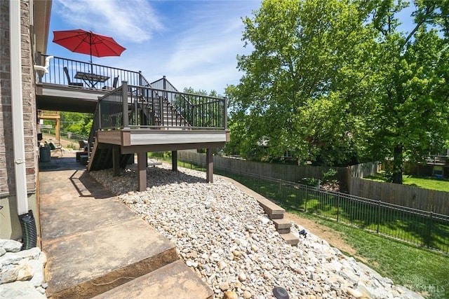 1331 Peregrine Way, Hamilton, OH 45013 - view of yard featuring stairway and a deck