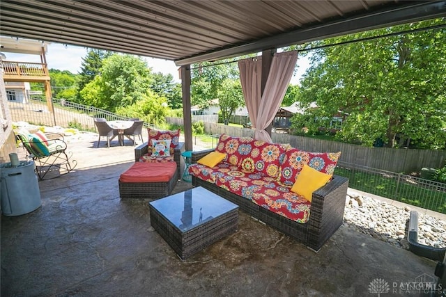 1331 Peregrine Way, Hamilton, OH 45013 - fenced backyard featuring outdoor dining area, a patio area, and an outdoor living space